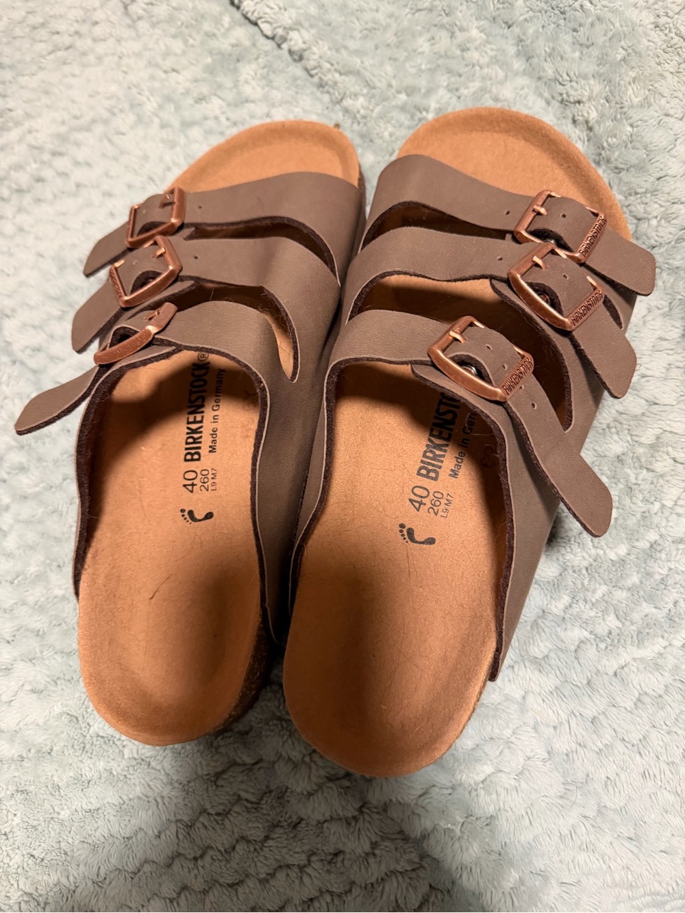 Birkenstock Women’s Brown Three-Strap Slide Sandals
